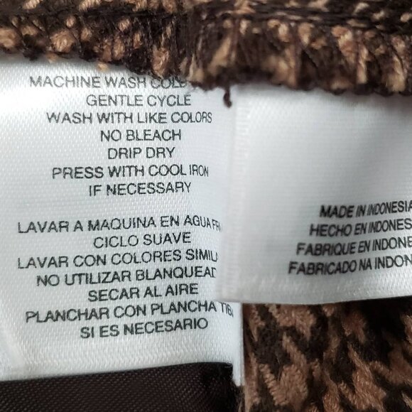 NWT Anne Klein Houndstooth Pants Women's Tan Brown Straight Leg Trouser Posh 10 - Picture 6 of 9